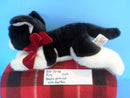 Russ Black and White Cat With Red Bow Beanbag Plush