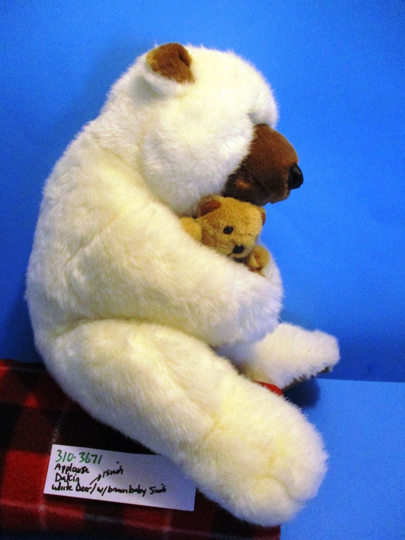 Dakin White Bear With Brown Baby Bear Plush