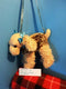 Poochie and Co. Cocker Spaniel Leopard Print Blue Bows Plush Bag Purse