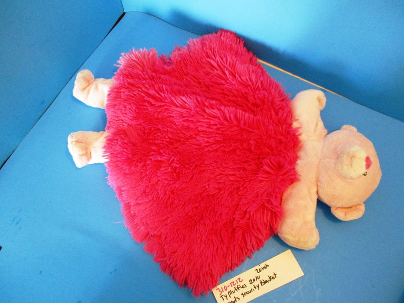 Ty Pluffies Baby Woods Pink Bear 2010 Plush Security Blanket