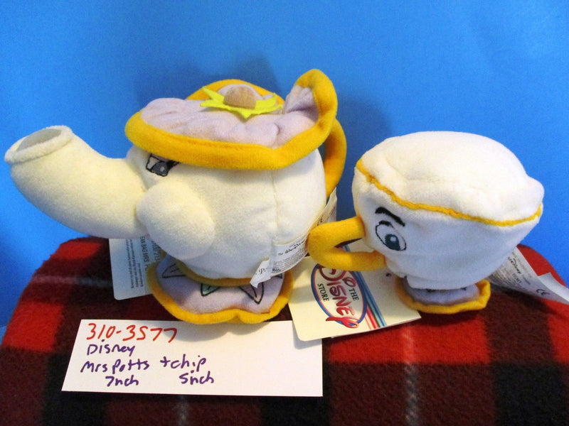 Disney Store Beauty and The Beast Mrs. Potts and Chip Beanbag Plush