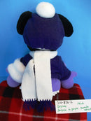 Disney World Holiday Minnie Mouse in Purple Sweater and Skirt Beanbag Plush