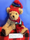 Gibson Greetings Brown Teddy Bear in Red Hat and Scarf 1996 Plush