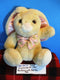 Commonwealth Tan Bunny Rabbit With a Pink Bow 1987 Plush