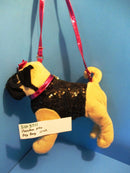 Poochie and Co. Pug Black Sequins Plush Bag Purse