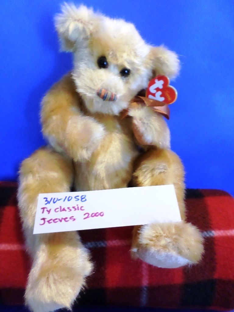Ty Classic Jeeves the Gold Bear 2000 Beanbag Plush