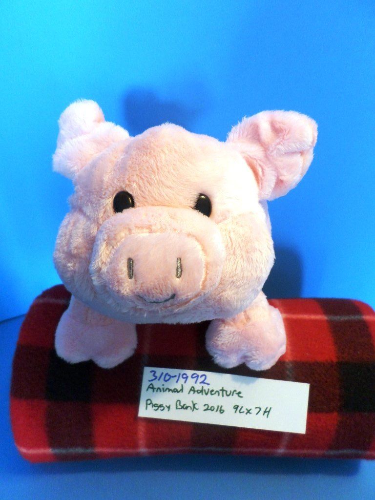 Animal Adventure Pink 2016 Plush Piggy Bank