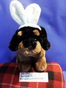 Best Made Toys Black Tan Rottweiler Puppy Dog with Blue Bunny Rabbit Ears Plush