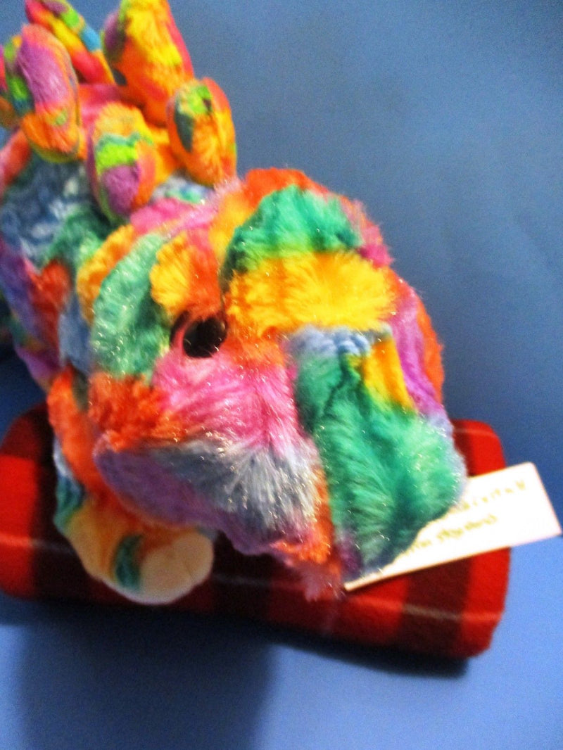 Gitzy Neon Rainbow Stegosaurus Dinosaur Plush
