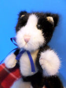 Boyd's Bears Milton R Penworthy Black and White Cat with Blue Bow 1999 Plush