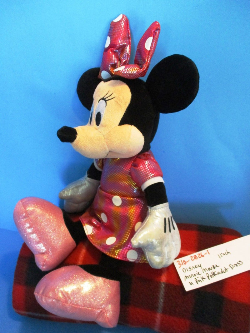 Ty Sparkle Disney Minnie Mouse Pink Reflective Dress 2013 Beanbag Plush