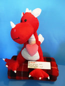 Animal Adventure Red and White Dragon With Pink Heart 2012 Plush