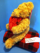 Burton and Burton Tan Teddy Bear With Red Heart Plush