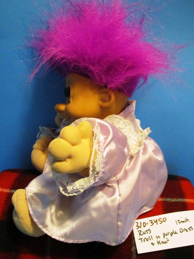 Russ Troll With Purple Hair and Dress Plush