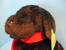 Sugar Loaf Black Lab Puppy Dog With Red Scarf Plush