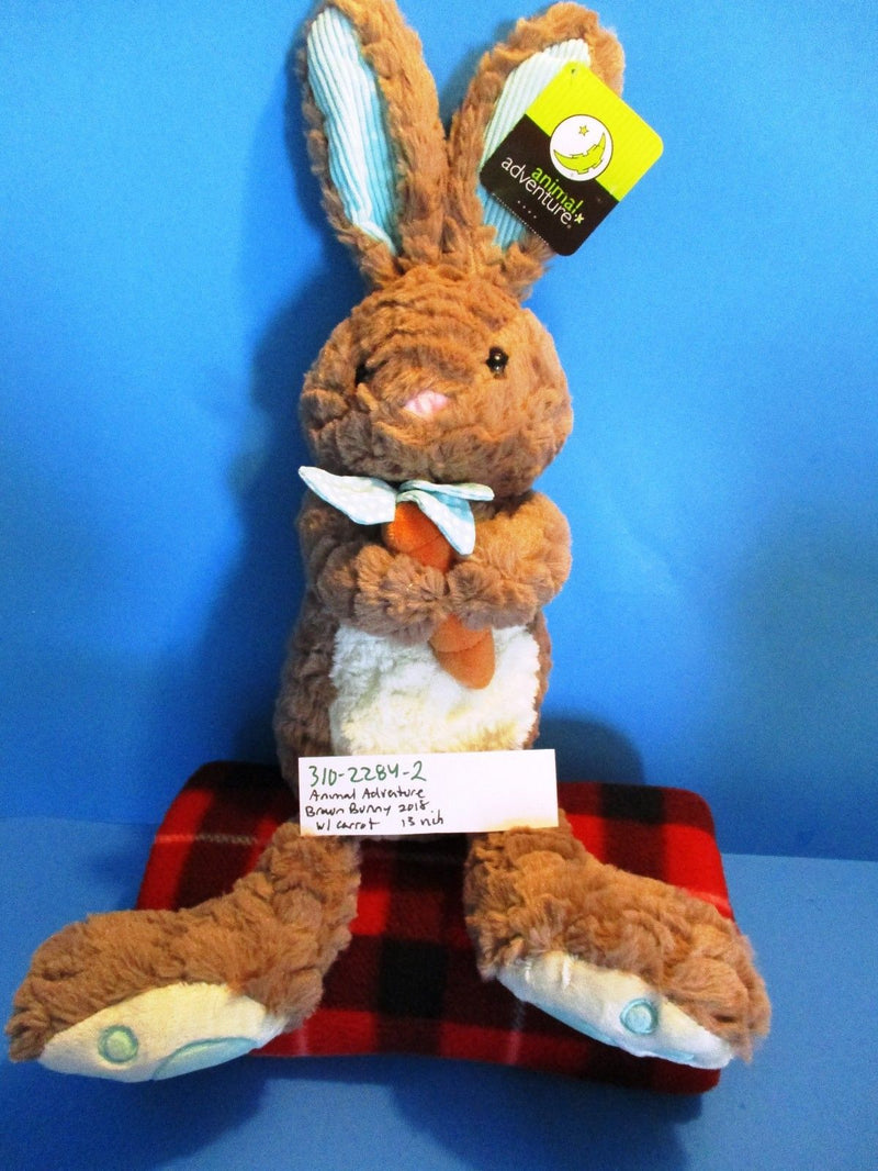 Animal Adventure Brown and Beige Bunny Rabbit With Carrot 2018 Plush
