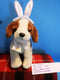 Walmart Brown and Beige Puppy with Pink Bunny Ears Plush
