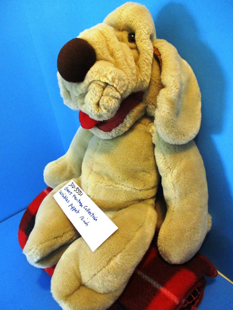 Ganz Heritage Wrinkles the Beige Hound Dog Puppet Plush