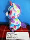 Ty Beanie Boos Wishful Pastel Multi-colored Unicorn 2015 Beanbag Plush